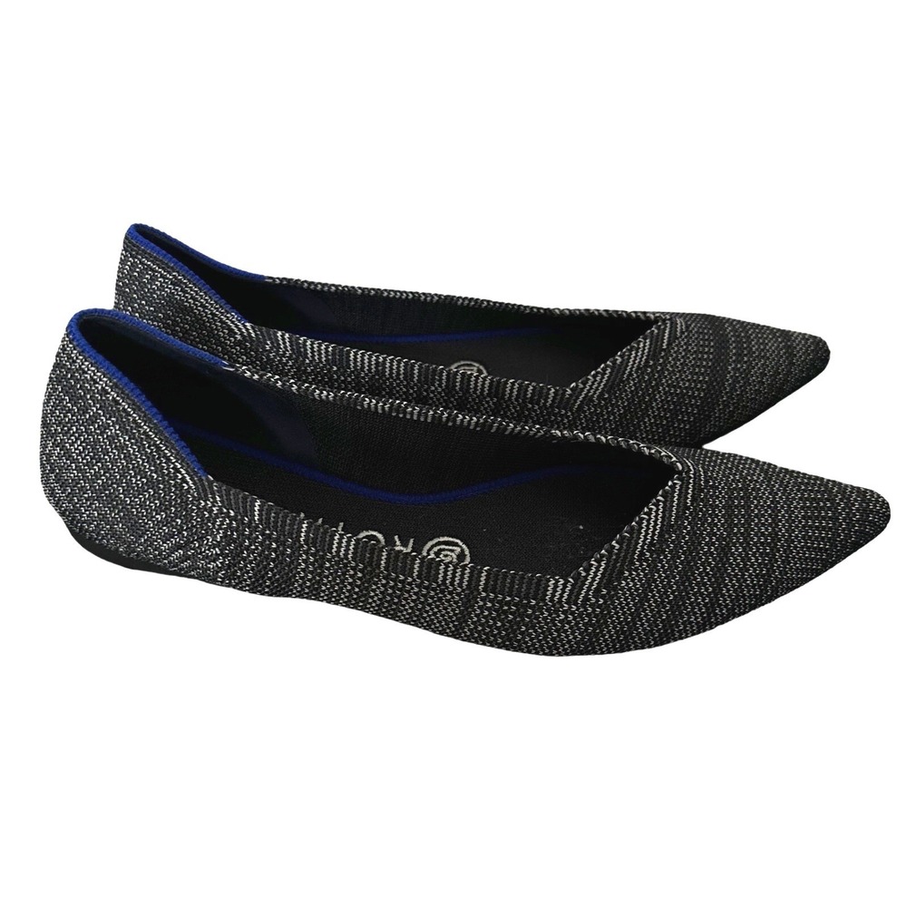 Rothy's The Point Granite Heather Slip Comfort Flats Womens Sz 8 Minimalist Chic